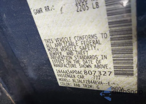 2010 Nissan Maxima 3.5 Sv from USA, damaged, VIN 1N4AA5AP0AC807327